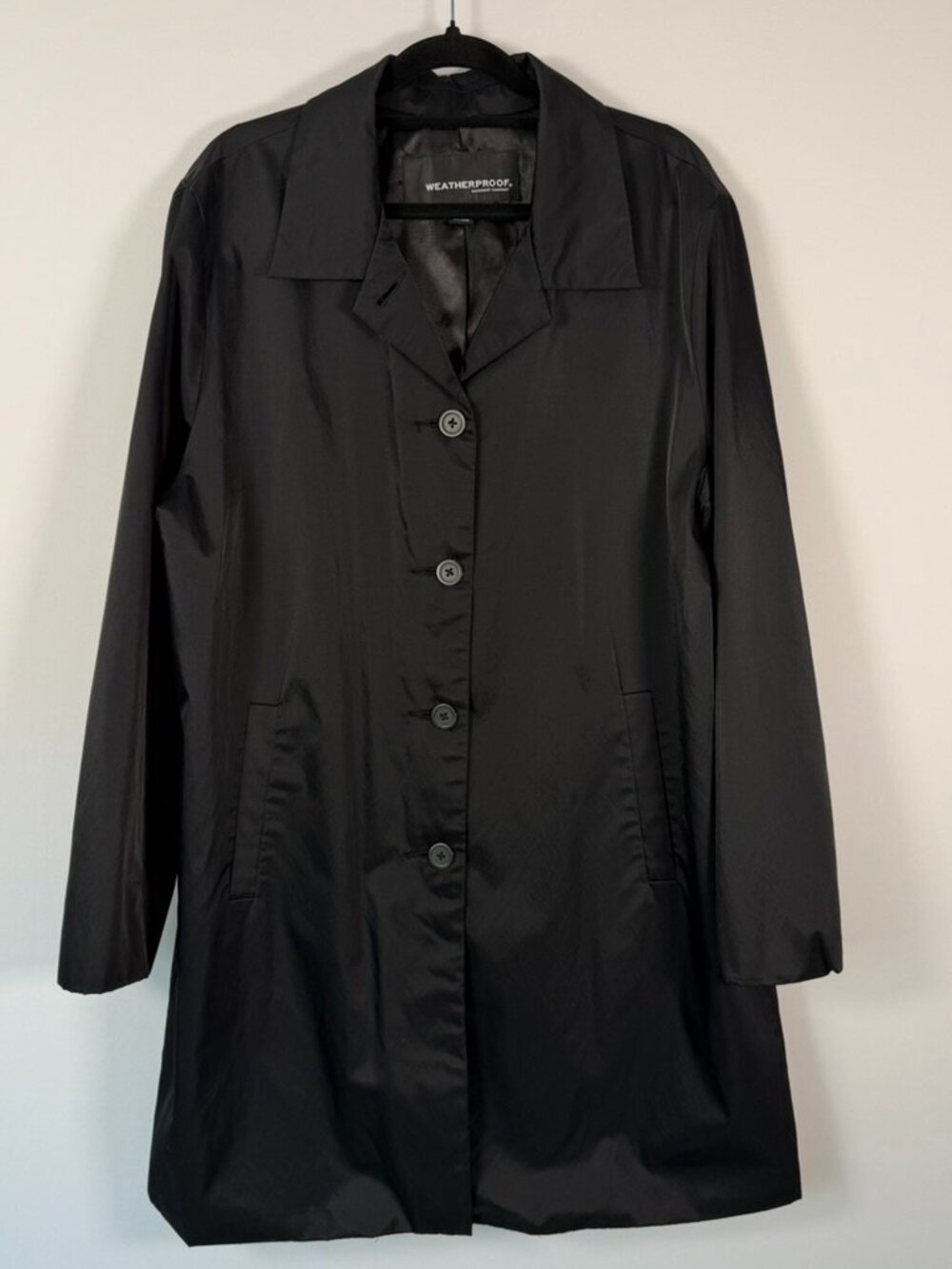 Weatherproof Womens Rain Trench Coat/Jacket - Black - XL